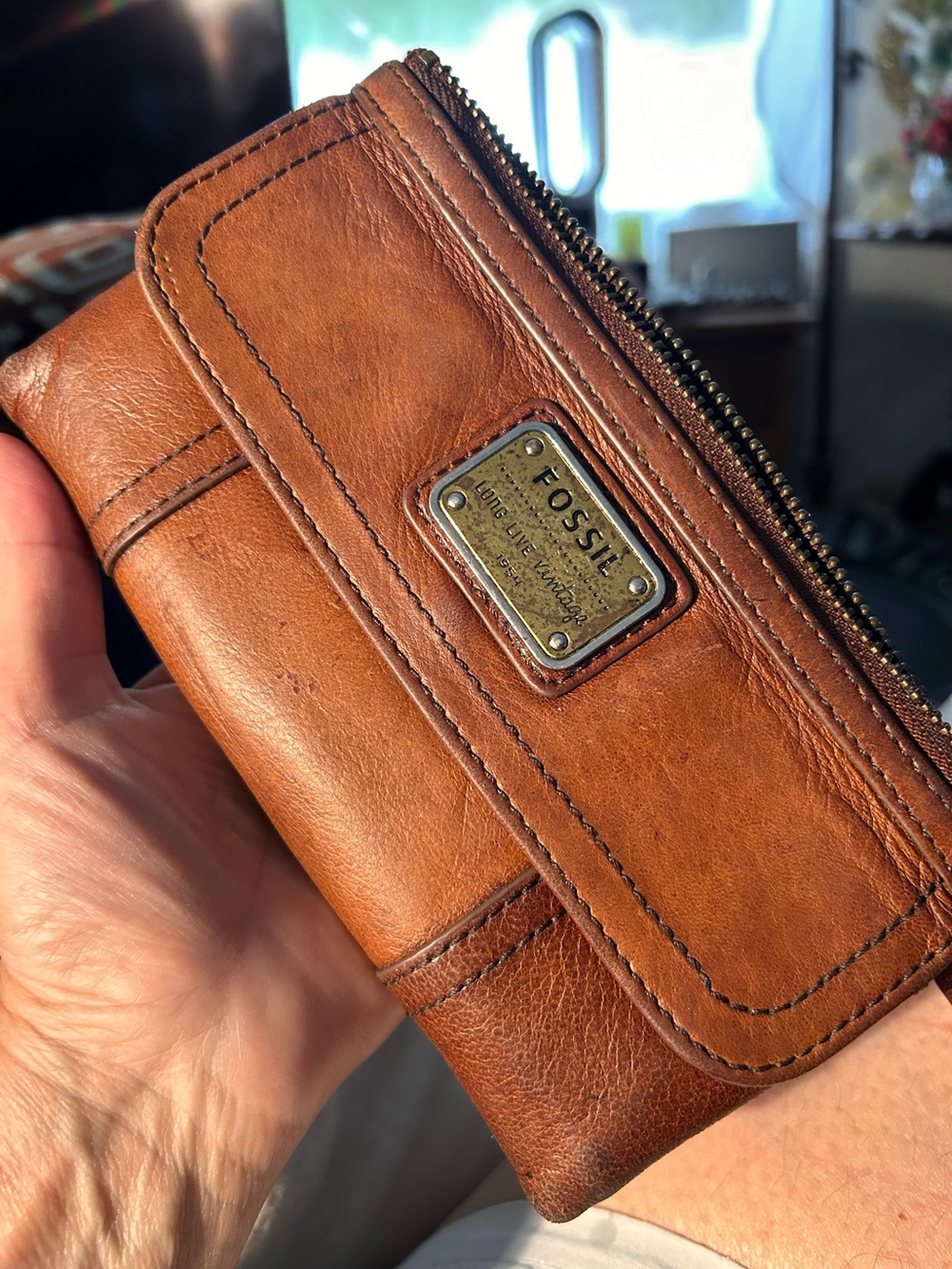 Fossil Brown leather wallet “Long live Vintage” - Picture 14 of 17